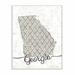 Ebern Designs 'Georgia Patterned US State Design' Graphic Art on Canvas Canvas, Wood in Gray | 15 H x 10 W x 0.5 D in | Wayfair