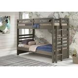 Huseman Twin Over Twin Solid Wood Standard Bunk Bed by Viv + Rae™ Wood in Gray/Brown | 62 H x 42 W x 83 D in | Wayfair