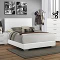 Hokku Designs Samirah Solid Wood & Upholstered Standard Bed Upholstered in Brown/White | 51.25 H x 81.25 W x 86.5 D in | Wayfair