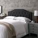 Winston Porter Gaston Full/Queen Panel Headboard Upholstered/Metal/Polyester in Gray | 51.25 H x 63.25 W x 3.5 D in | Wayfair