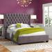 Etta Avenue™ Ankara Tufted Standard Bed Upholstered/Velvet, Wood in Indigo | 63 H x 71 W in | Wayfair C8B7ECBFFE674A80923F967B67DA46E4