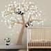 Harriet Bee Panda & Cherry Blossom Tree Wall Decal Vinyl in Red/White/Black | 88 H x 94 W in | Wayfair 49684680577044E991458FD7257DED53