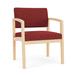 Lesro Lenox Wood 24.5" W Fabric Seat Waiting Room Chair w/ Wood Frame Wood in Red/Gray | 32 H x 24.5 W x 25.5 D in | Wayfair LW1201.WMY-01ADGF
