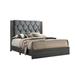 Union Rustic Coletta Tufted Low Profile Standard Bed Wood & /Upholstered/Velvet in Gray | 58 H x 57 W x 78 D in | Wayfair