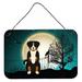 The Holiday Aisle® Halloween Scary English Bulldog Brindle Banner Metal in Green/Gray/Yellow | 8 H x 12 W x 0.03 D in | Wayfair