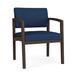 Lesro Lenox Wood 24.5" W Fabric Seat Waiting Room Chair w/ Wood Frame Wood in Pink/Blue/Brown | 32 H x 24.5 W x 25.5 D in | Wayfair