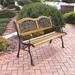 Fleur De Lis Living Brundidge Wooden & Cast Iron Park Outdoor Bench in Brown | 33 H x 49 W x 15 D in | Wayfair FDLL4110 40673311