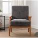 Armchair - Foundry Select Damm 25.38" Wide Armchair Wood/Microfiber/Microsuede in Gray | 33 H x 25.38 W x 30.5 D in | Wayfair
