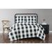 Gracie Oaks Evgenia Everyday Buffalo Reversible Comforter Set Polyester/Polyfill/Microfiber in Black | Twin Comforter XL + 1 Sham | Wayfair