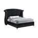 House of Hampton® Tufted Standard Bed Upholstered/Velvet/Faux leather in Black | 62.5 H x 81.75 W x 88.25 D in | Wayfair