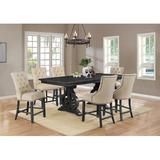 Canora Grey Mccarter Counter Height Extendable Dining Set Wood/Upholstered in Brown/Gray | Wayfair 42AB0B987D4B4B9C942AEFE98F950782