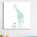 Harriet Bee 'Be Kind Giraffe' Print Paper in Green/White | 13.5 H x 13.5 W x 1 D in | Wayfair E2B3BE901CAA46CBA479FD15A85E9E1D