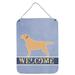 Ebern Designs Chihuahua Welcome Hanging Prints Wall Décor Metal in Gray/Indigo | 12 H x 16 W x 0.03 D in | Wayfair 957F59599C5D40868E9A9894C8600B0A