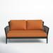 Joss & Main Archie Loveseat w/ Cushions Metal/Olefin Fabric Included/Rust - Resistant Metal in Black | 30 H x 60.5 W x 35 D in | Outdoor Furniture | Wayfair