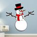 The Holiday Aisle® Snowman Holiday Decorations Wall Decal Vinyl in Gray/Red/White | 12 H x 12 W in | Wayfair 8FAE639504D84AD49775756D6FF6B68E