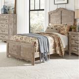 Kelly Clarkson Home Barrett Solid Wood Low Profile Standard Bed Wood in Gray/White/Brown | 57 H x 44 W x 78 D in | Wayfair