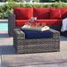 Sol 72 Outdoor™ Kordell Outdoor Ottoman w/ Cushion Wicker/Rattan in Gray | 16 H x 33 W x 27 D in | Wayfair F2C546302635438D935D738BA37ABC7A