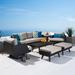 Wade Logan® Aryonna Casual 7 Piece Rattan Sunbrella Sofa Seating Group w/ Cushions Synthetic Wicker/All - Weather Wicker/Wicker/Rattan | Outdoor Furniture | Wayfair