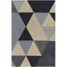 Gray/White 156 x 108 x 0.39 in Area Rug - George Oliver Abramson Geometric Handmade Tufted Gray/Khaki Area Rug | 156 H x 108 W x 0.39 D in | Wayfair