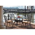 Lark Manor™ Anhar 5-Piece Patio Dining Set w/ Cushions & 48" Round Dining Table Metal in Brown | 48 W x 48 D in | Wayfair