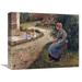 Vault W Artwork 'The Maid Sitting In The Garden at Eragny' by Camille Pissarro Print on Canvas in Green | 13 H x 16 W x 2 D in | Wayfair