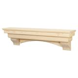 Alcott Hill® Rustic Floating Wood Fireplace Mantel Shelf w/ Arched Corbels - Pine Wood in White | 48" Length | Wayfair