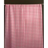 Rosalind Wheeler Lombard Gingham Room Darkening Outdoor Rod Pocket Single Curtain Panel Polyester in Pink/Black | 96 H in | Wayfair