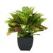 Latitude Run® 12" Artificial Foliage Plant in Pot Polyester/Plastic/Metal in Black | 18 H x 16 W x 16 D in | Wayfair