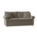 Red Barrel Studio® Quaker 77" Rolled Arm Sleeper w/ Reversible Cushions Wood/Polyester in Black/Blue/Brown | 36 H x 77 W x 37 D in | Wayfair Sofas