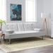 Latitude Run® Abbigale 65.8" Faux Leather Convertible Sofa Faux Leather in White | 23 H x 65.8 W x 36 D in | Wayfair