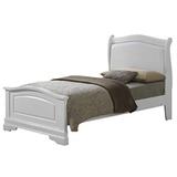 Glory Furniture Louis PhillipePanel Bed Wood & /Upholstered/Faux leather in White | 44 H x 43 W x 84 D in | Wayfair G3190C-TB2