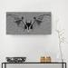 The Holiday Aisle® 'Glamoween Bat II' - Wrapped Canvas Graphic Art Print Canvas in Black/Gray/Green | 8 H x 16 W x 1.5 D in | Wayfair