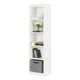 South Shore Axess Narrow 5-Shelf Narrow Bookcase Pure Wood in White | 68.75 H x 18.88 W x 11.38 D in | Wayfair 7250758