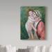 Vault W Artwork 'Mother & Child' by Mary Cassatt Oil Painting Print on Wrapped Canvas in Green/Pink | 19 H x 14 W x 2 D in | Wayfair