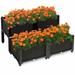 Arlmont & Co. Lovell 4-Piece Self-Watering Plastic Elevated Planter Set Plastic in Brown | 17.5 H x 16 W x 16 D in | Wayfair