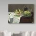 Vault W Artwork 'Still Life w/ Melon & Peaches' by Edouard Manet Oil Painting Print on Wrapped Canvas in Brown/Gray | 14 H x 19 W x 2 D in | Wayfair