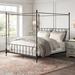 Kelly Clarkson Home Frankie Low Profile Canopy Bed Metal in Black | 78 H x 79 W x 85 D in | Wayfair 0C5EDB78F55145DE9C0665A332A58873
