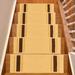 White 0.3 x 9.5 W in Stair Treads - Ebern Designs Slip Resistant Machine Washable Solid Bordered Low Pile Stair Treads Synthetic Fiber | Wayfair