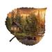 Millwood Pines Cabin Aspen Leaf Wall Décor Metal in Gray/Orange | 6 H x 7 W x 1 D in | Wayfair A133540BE34B4562B22355D8F760E4D2