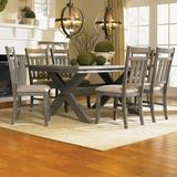 Kelly Clarkson Home Gigi 7- Piece Wood & Trestle Dining Set Wood/Upholstered in Brown | Wayfair 75FB973DD3844A2F986366FA36F6B678