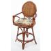 Rosecliff Heights Sacha Swivel Counter & Bar Stool Upholstered/Wicker/Rattan in Brown/Gray | 41 H x 22 W x 18 D in | Wayfair