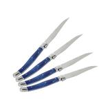 French Home Laguiole 4 Piece Steak Knife Set Stainless Steel in Blue | Wayfair LG018
