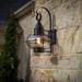 Longshore Tides Corliss 1-Light Outdoor Wall Lantern Brass/Metal in Black | 18.5 H x 11.375 W x 12.5 D in | Wayfair
