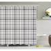 East Urban Home Pattern w/ Modified Stripes Crossed Horizontal & Vertical Lines Forming Squares Shower Curtain Set | 70 H x 69 W in | Wayfair