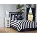 Ebern Designs Allannah Stripe Comforter Set Polyester/Polyfill/Cotton in Black/White | Twin Comforter + 1 Sham + 1 Bedskirt | Wayfair