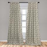 East Urban Home Ambesonne Leaves Curtains, Monochrome Abstract Nature Flourish Flowers Swirls & Curved Motifs Vintage | 63 H in | Wayfair