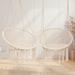 Mistana™ Alejandro Chair Hammock Cotton in White/Brown | 47.2 H x 31.5 W x 31.5 D in | Wayfair A560983DAD8C4566ABBBBB6BBB4EED15