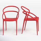 AllModern Grover Stacking Patio Dining Armchair Plastic/Resin in Red | 32.3 H x 21.25 W x 22 D in | Wayfair 3752BFB094C047D58AF49043EB17ACC0