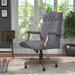 Three Posts™ Mayson Executive Chair Upholstered in Gray/Black | 43 H x 27 W x 28 D in | Wayfair TRPT3863 42728559