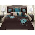 Red Barrel Studio® Annyka Comforter Set Polyester/Polyfill/Microfiber in Brown/Green/White | Twin Comforter + 2 Shams + 3 Pillow Case | Wayfair